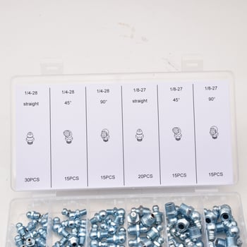 Set od 110 komada maznih priključaka s metričkim i imperijalnim navoja, u kutiji, M6 M8 M10, UNF 1/4-28 i 1/8-27NPT