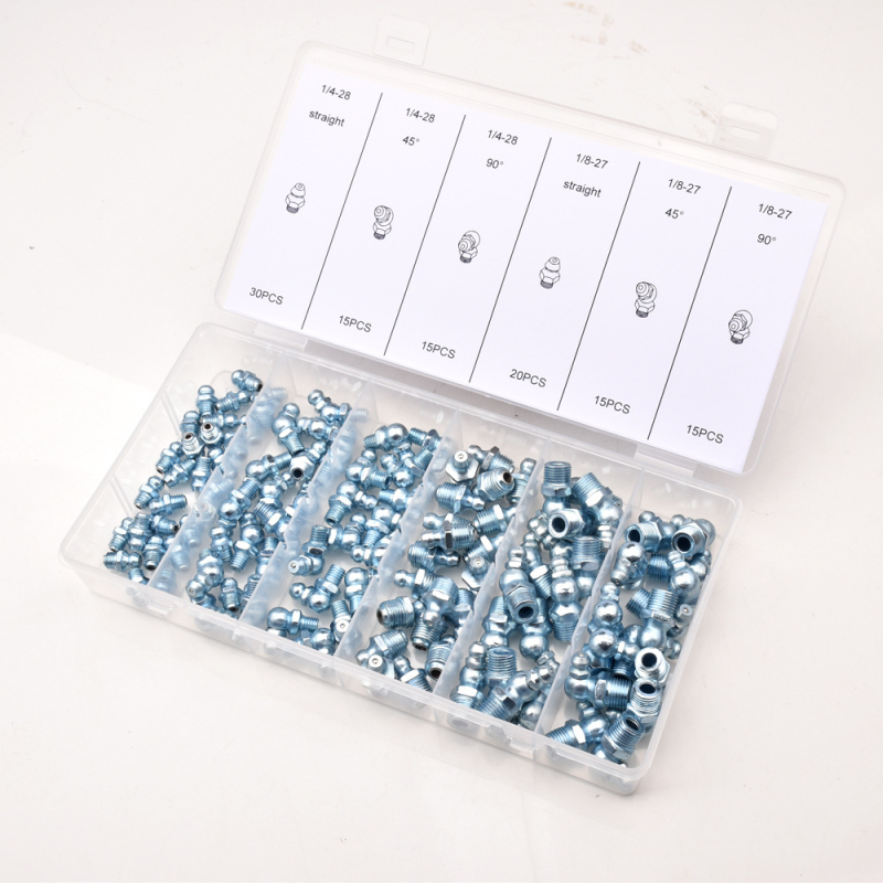 Set od 110 komada maznih priključaka s metričkim i imperijalnim navoja, u kutiji, M6 M8 M10, UNF 1/4-28 i 1/8-27NPT