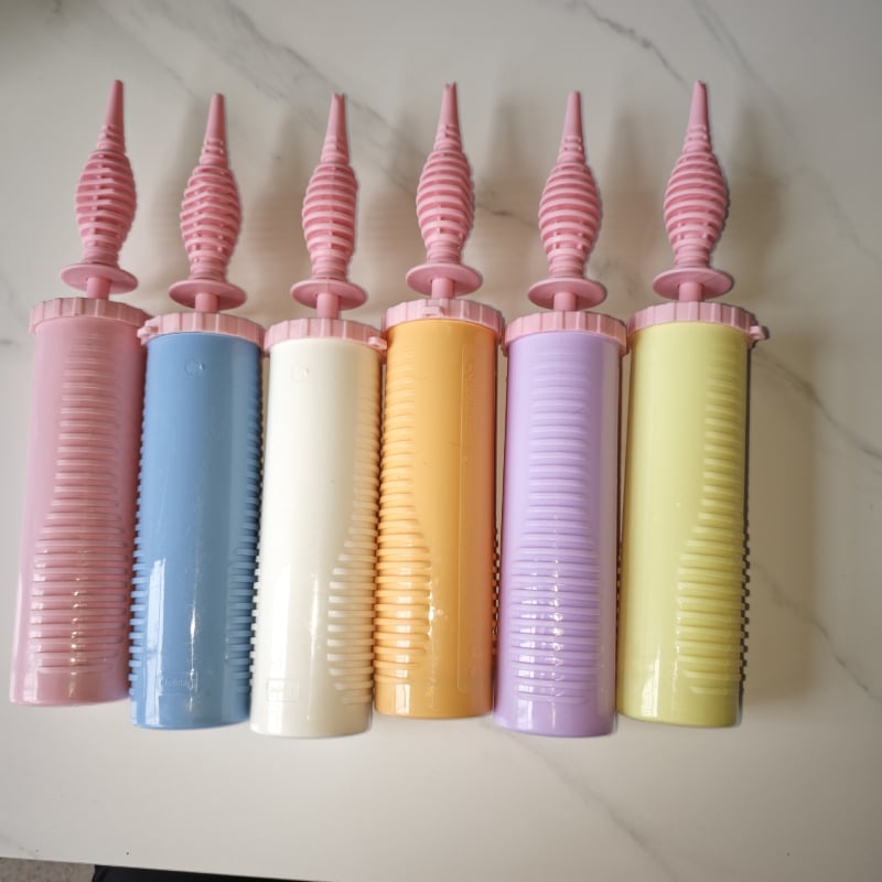 Jianchun Pumpa za balone, velika 30 cm, makaron boje (ružičasto-bijela), PP plastični alat za napuhavanje