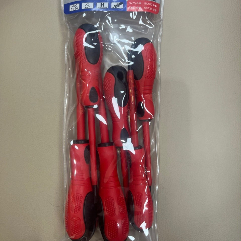 6-dijelni izolirani set odvijača s križnim i ravnim glavama, magnetski, krom-vanadijski čelik, model SD22-X-RQ/B-SQ, u vrećici