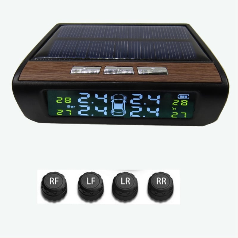 Solárny bezdrôtový TPMS monitor tlaku v pneumatikách s vonkajším senzorom