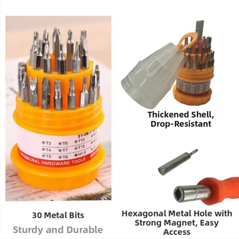 31-v-1 magnetický skrutkovač set s magnetickým krížovým hrotom pre opravy mobilných telefónov