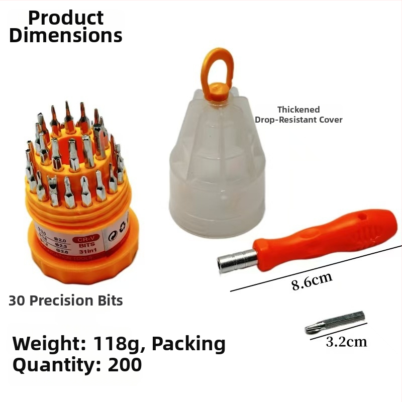 31-v-1 magnetický skrutkovač set s magnetickým krížovým hrotom pre opravy mobilných telefónov