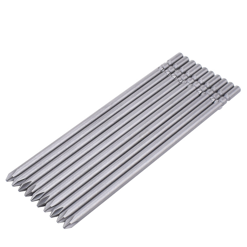 Krstasti bit za električnu odvijač, S2 legura, križna glava, 5 mm osovina, PH0–PH2, duljina 150–300 mm