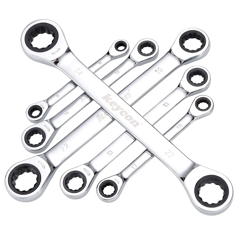 KEYCON Διπλής όψης κλειδί με ρατσέτ, Torx, δύο κατευθύνσεις, σετ κλειδιών