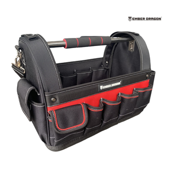 Jinlong 16-inčna višenamjenska torba za alate s čeličnom cijevi ručkom, električarska torba za rame ili crossbody