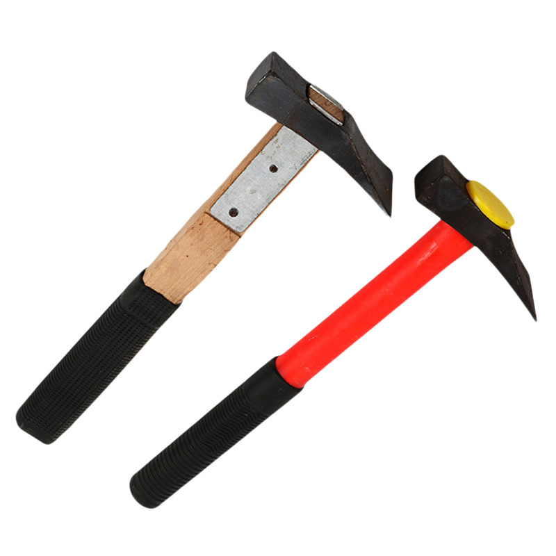 Reinforced wooden-handle planing adze and brick-tapping tool