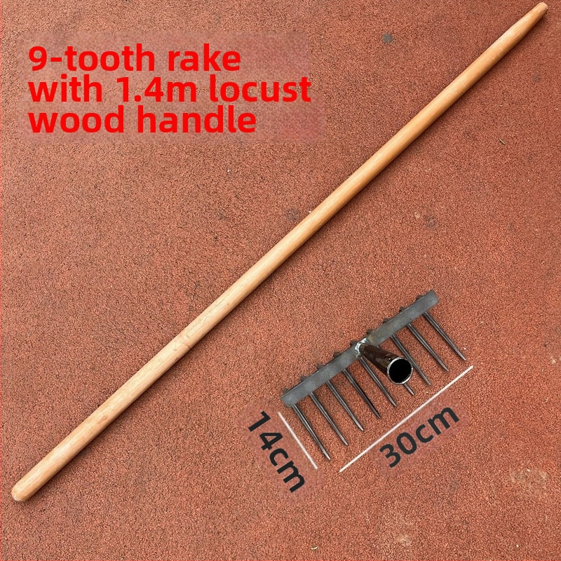 Ťažká oceľová hrable s viacerými zubami, manganová oceľ, viacúčelové hrable na preoranie pôdy a kosenie trávy, kovované zuby, plochý dizajn