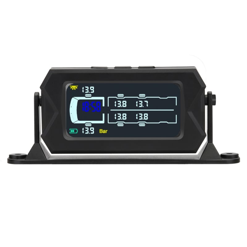 Монитор за налягането в гумите на товарен автомобил (TPMS), безжичен, 6–14 колела, слънчево захранване, високопрецизен, универсален външен TPMS