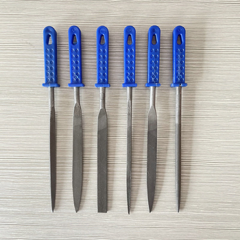 Ručni pilnici za obradu drva, set 3×140 mm, s plastičnim držalom, plosni i trokutasti pilnik, visoko ugljični čelik T12