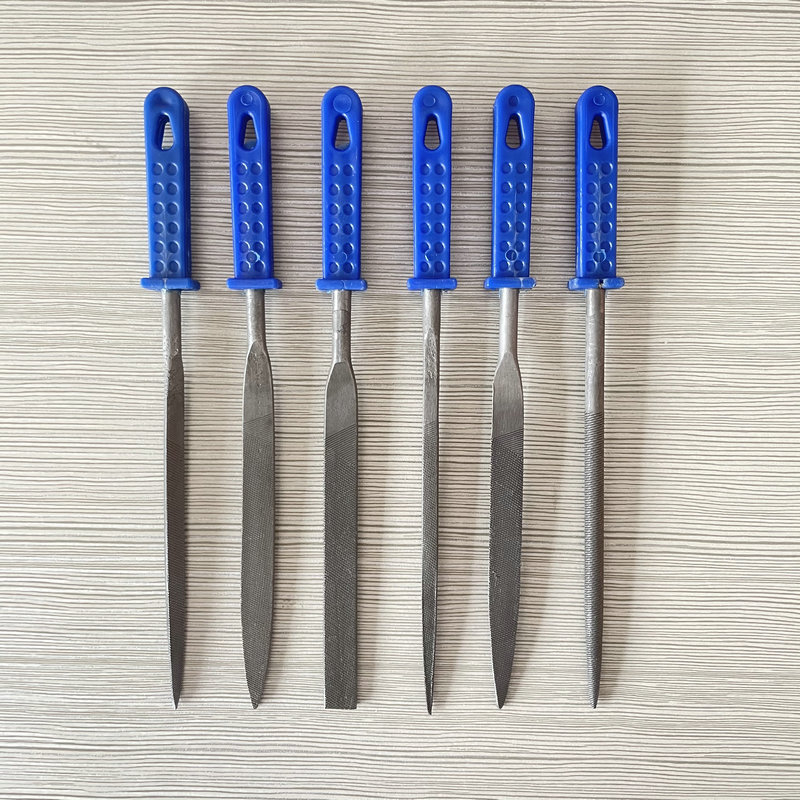 Ručni pilnici za obradu drva, set 3×140 mm, s plastičnim držalom, plosni i trokutasti pilnik, visoko ugljični čelik T12