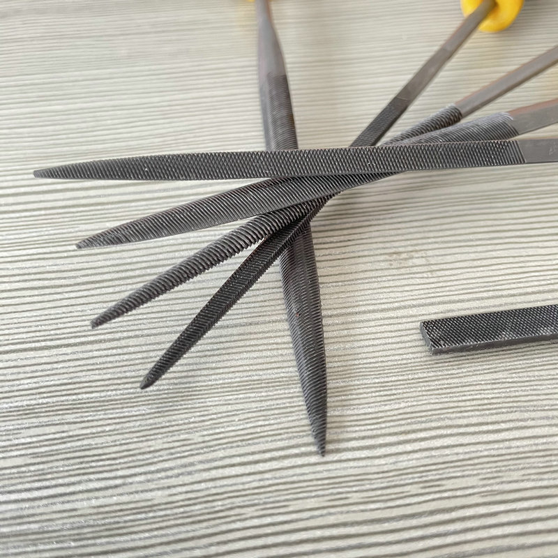 Ručni pilnici za obradu drva, set 3×140 mm, s plastičnim držalom, plosni i trokutasti pilnik, visoko ugljični čelik T12