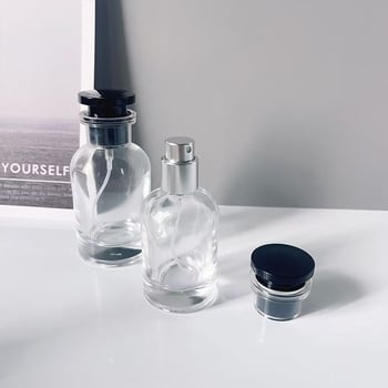 30 ml-es üveg spray-palack csavaros kupakkal, átlátszó parfümös üveg, üres töltőpalack