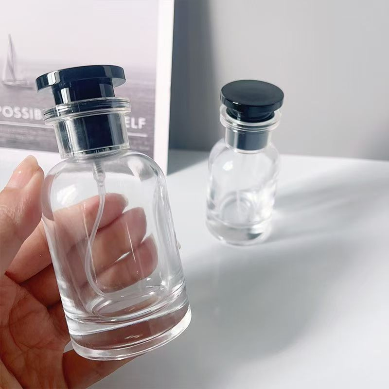 30 ml-es üveg spray-palack csavaros kupakkal, átlátszó parfümös üveg, üres töltőpalack