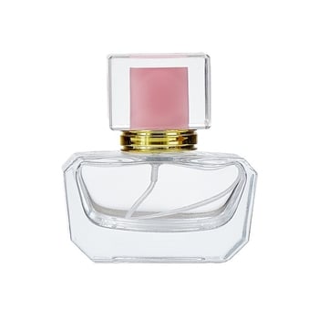 Négyzet alakú üveg parfümös flakon szórófejjel, 30 ml, kozmetikai csomagolás