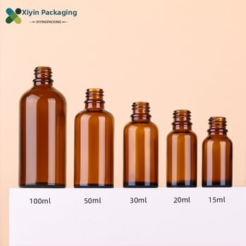 Borostyánszínű, matt üveg illóolajhoz, 100 ml, 15 ml anodizált alumínium szórófej és 50 ml-es hidroszol üveg