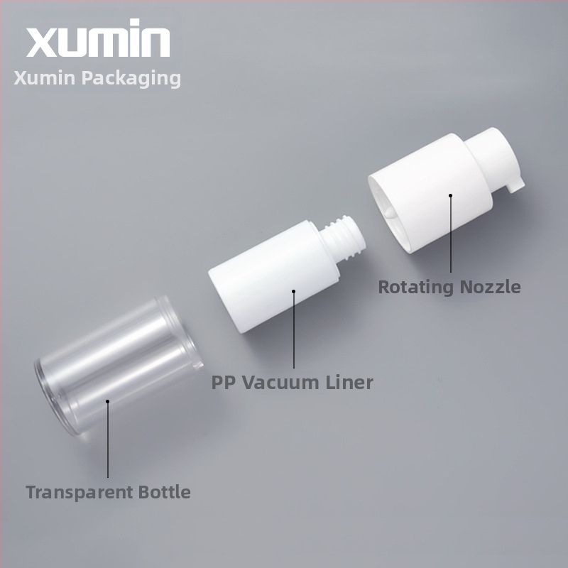 Xumin Egyedi csomagolás: 15ml átlátszó forgó permetező palack, 30ml matt vákuumos üveg, 50ml sminkfixáló spray