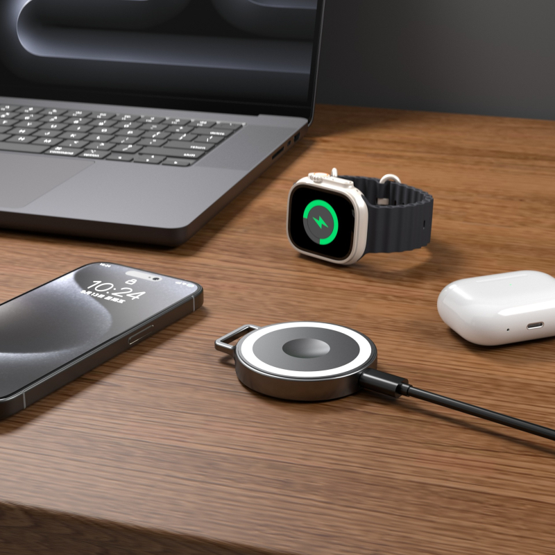 3-u-1 bežični magnetski punjač za iPhone, Apple Watch i slušalice – 15W brzo punjenje Qi