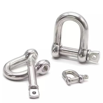 Неръждаема стомана Shackle 304 Bow Shackle, D-Type, удължена, Horseshoe Buckle, размери M6/M8/M10