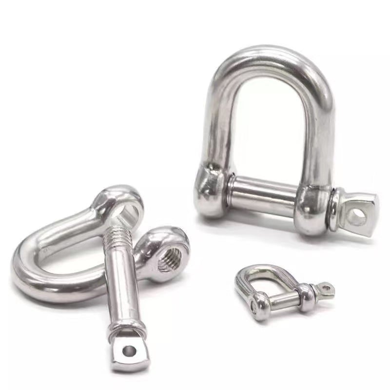 Неръждаема стомана Shackle 304 Bow Shackle, D-Type, удължена, Horseshoe Buckle, размери M6/M8/M10