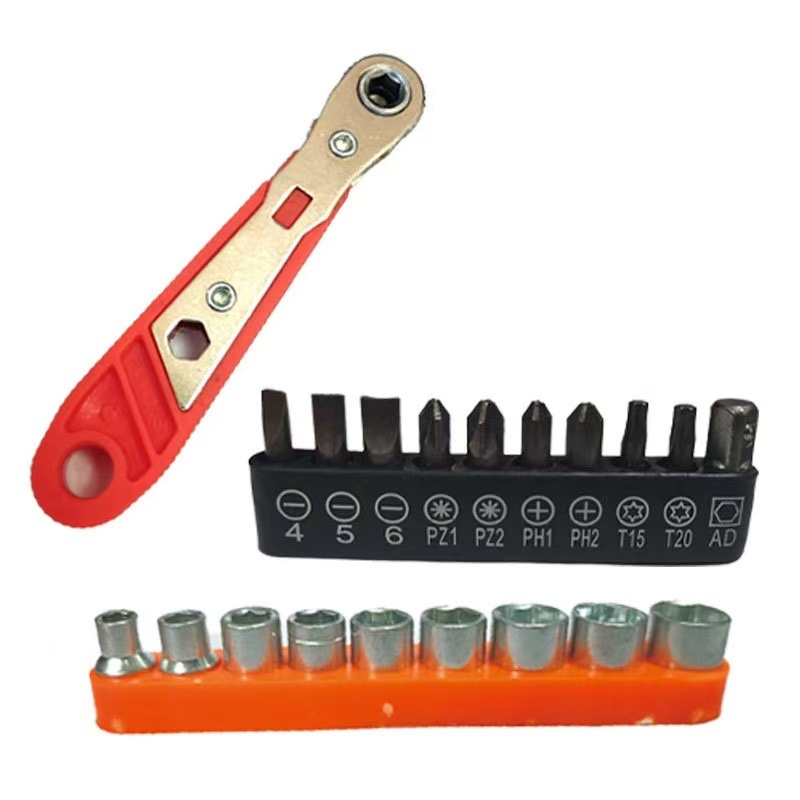 Mini okretni ključ s pogonom od 1/4 inča, 6,35 mm pogon, prijenosni dvostruki račni alat za uske prostore