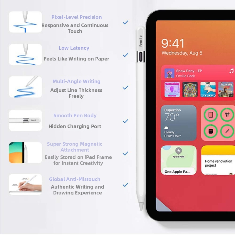 Novi stylus za iPad Pro 2025, kapacitivna olovka za Apple tablete, magnetski, prijenosni, zaštita od slučajnog dodira