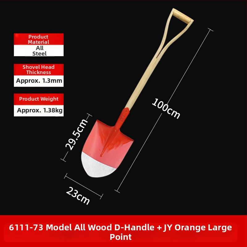 Požiarna lopata z mangánovej ocele, špičatá štvorhranná hlava, na kopanie pôdy, sadenie kvetov a záhradkárstvo, vonkajšie použitie