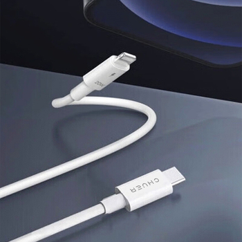 PD kabel za brzo punjenje za Apple iPhone 14/11/12/13 – Lightning, duljina 0,5–1 m, bijela, TPE, 20W PD