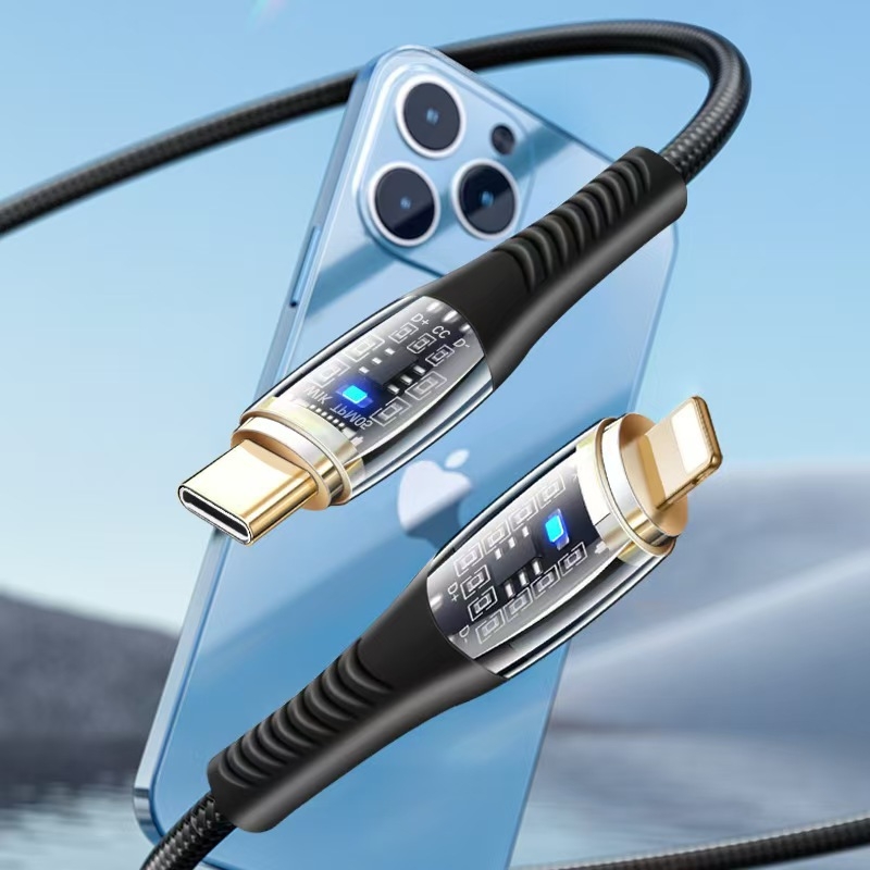 60W USB-C kabel s prozirnim kućištem, za iPhone 15 i Huawei