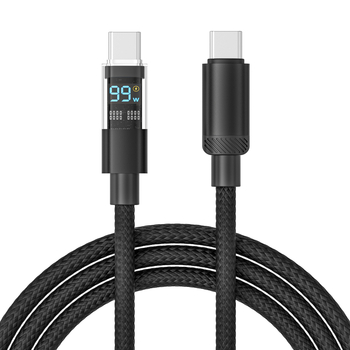 Inteligentni prozirni kabel s horizontalnim zaslonom i digitalnim prikazom, pleteni jednovodični kabel, kompatibilan s Apple i Huawei, PD27W brzo punjenje