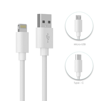 Shangying 5A kabel brzog punjenja s više sučelja (Lightning, Micro USB, USB-C) duljine 1–2 m