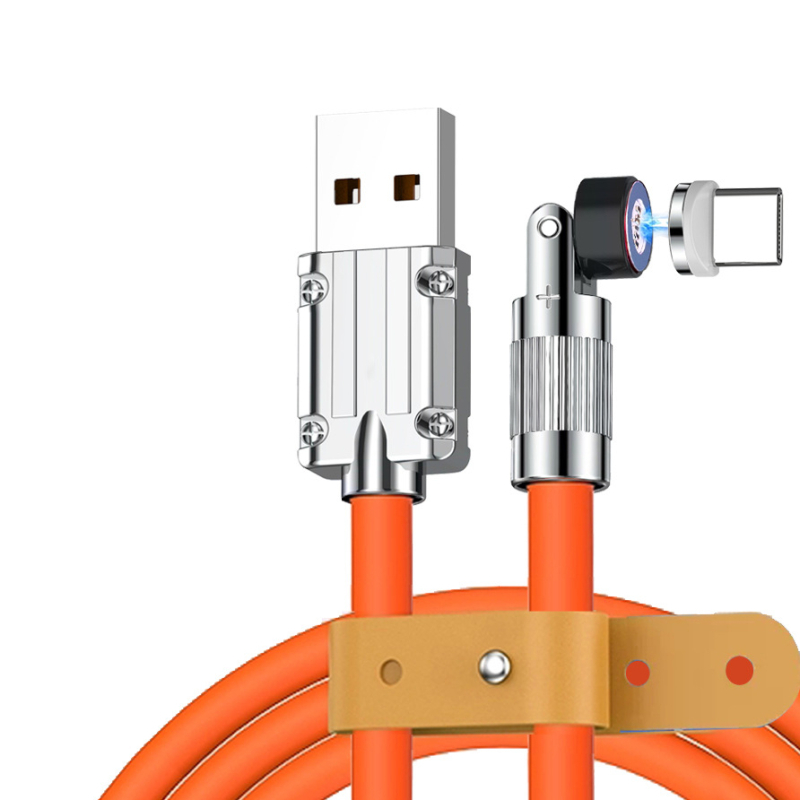 540° otáčajúci sa magnetický USB-C dátový kábel pre rýchle nabíjanie, kompatibilný s telefónmi Apple, Android a Huawei