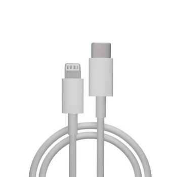 Kábel pre rýchle nabíjanie s certifikáciou MFi s konektormi Lightning a USB-C, PD 27W, dĺžka 1–2 m, biela, TPE