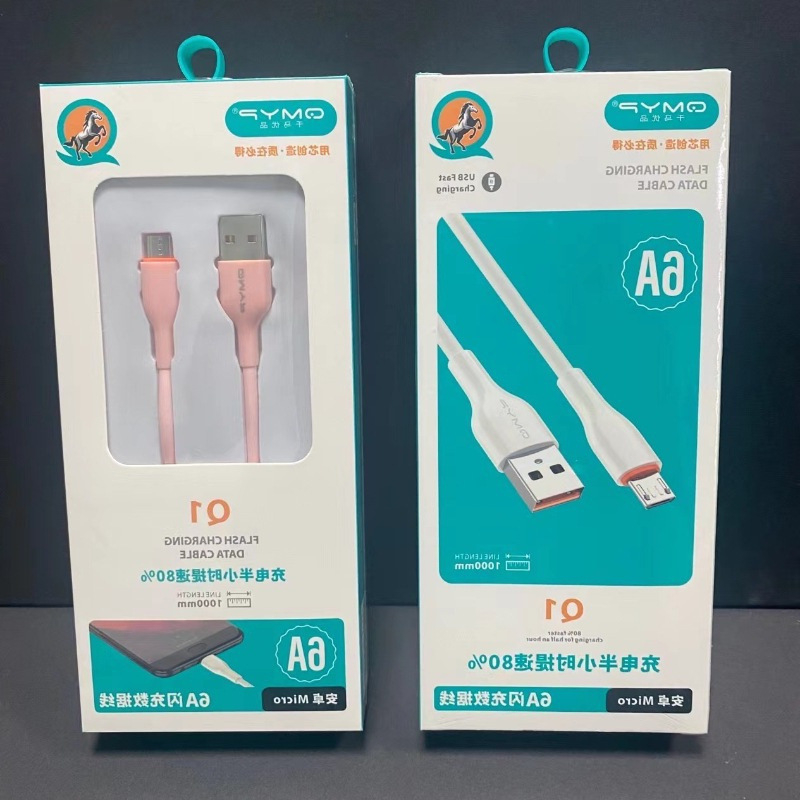 PVC mekani kabel za brzo punjenje pametnih telefona s Lightning, Micro USB i USB-C – duljina 1–2 m, TPE materijal, boje: bijela, ružičasta, plava, zelena, crna