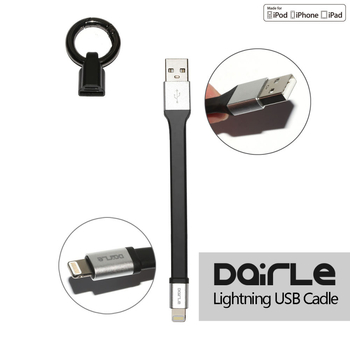 DAIRLE MFi-certificirani Type-C podatkovni kabel za Android i iPhone uređaje, brzo punjenje, silikon, crni