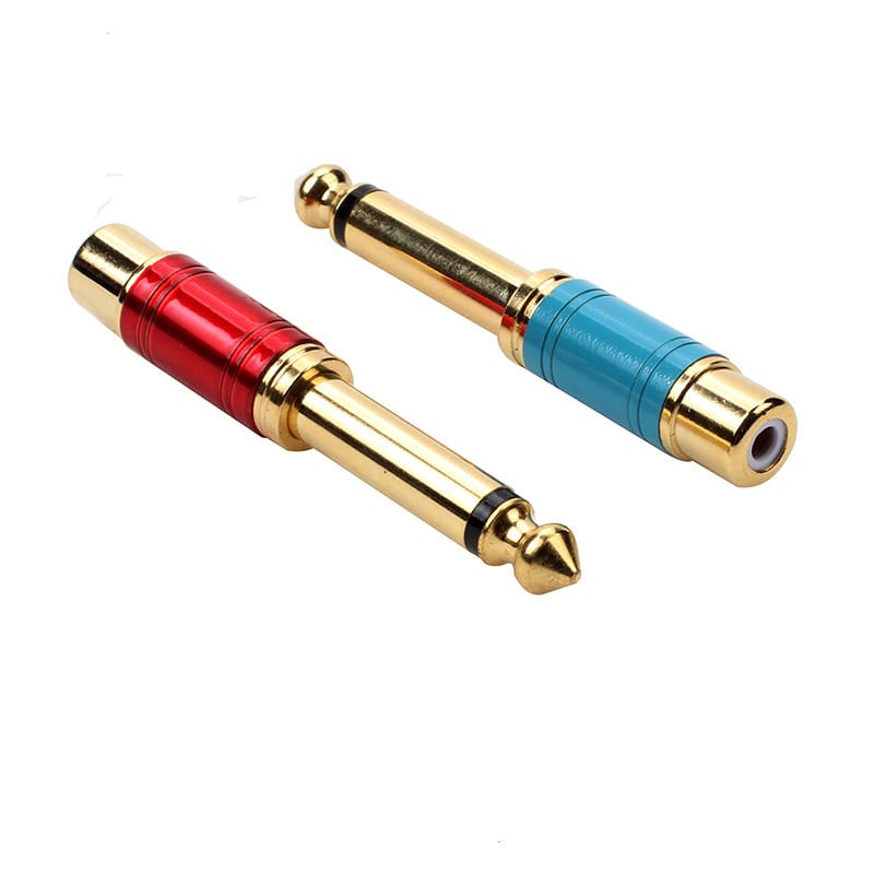 Zlatno-pozlaćeni ženski konektor za 6,5 mm utičnicu, RCA 6,35 mm, audio adapter za mikser/pojačalo