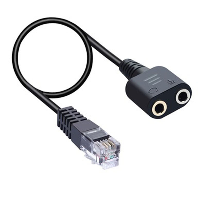 Adapter za slušalice za IP telefon RJ9/RJ12, kabel s dvostrukim 3,5 mm priključcima za slušalice s mikrofonom