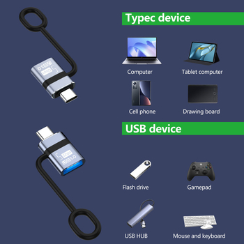 OTG Type-C na USB 3.0 adapter za mobitele, pretvarač USB flash diska; kompatibilan s Apple iPhone 15, Huawei i Xiaomi.