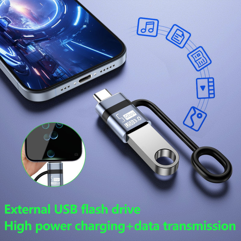 OTG Type-C na USB 3.0 adapter za mobitele, pretvarač USB flash diska; kompatibilan s Apple iPhone 15, Huawei i Xiaomi.