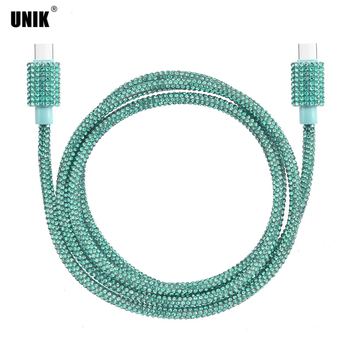 Kabel za podatke Type-C, duljine 1 m, s dvostrukim Type-C priključcima, šarenim kristalima, PD brzo punjenje