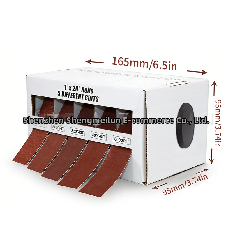 Sada brúsnych pásov s výsuvným boxom, 25×6 mm, rolka a pásy z oxidu hlinitého pre leštenie