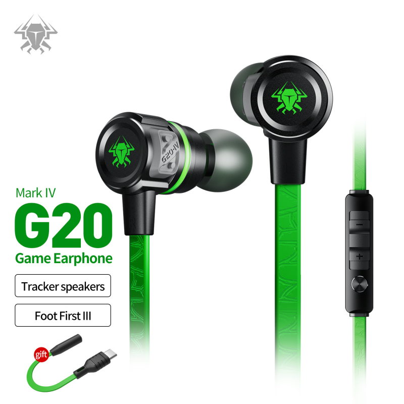 Plextone G20 in-ear slúchadlá s dvojitým konektorom 3,5 mm a Type-C, káblové slúchadlá s mikrofónom