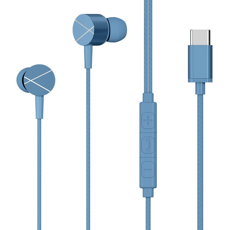 Eddie Sound USB-C žične in-ear slušalice s digitalnim dekodiranjem za HD zvuk, metalni dizajn Morandi