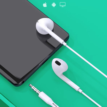 Stereo žične slušalice s inline kontrolom i 3,5 mm priključkom, duboki bas, polu-ušni dizajn, kružni otvor, kompatibilne s Androidom, Huaweiom i Xiaomiem