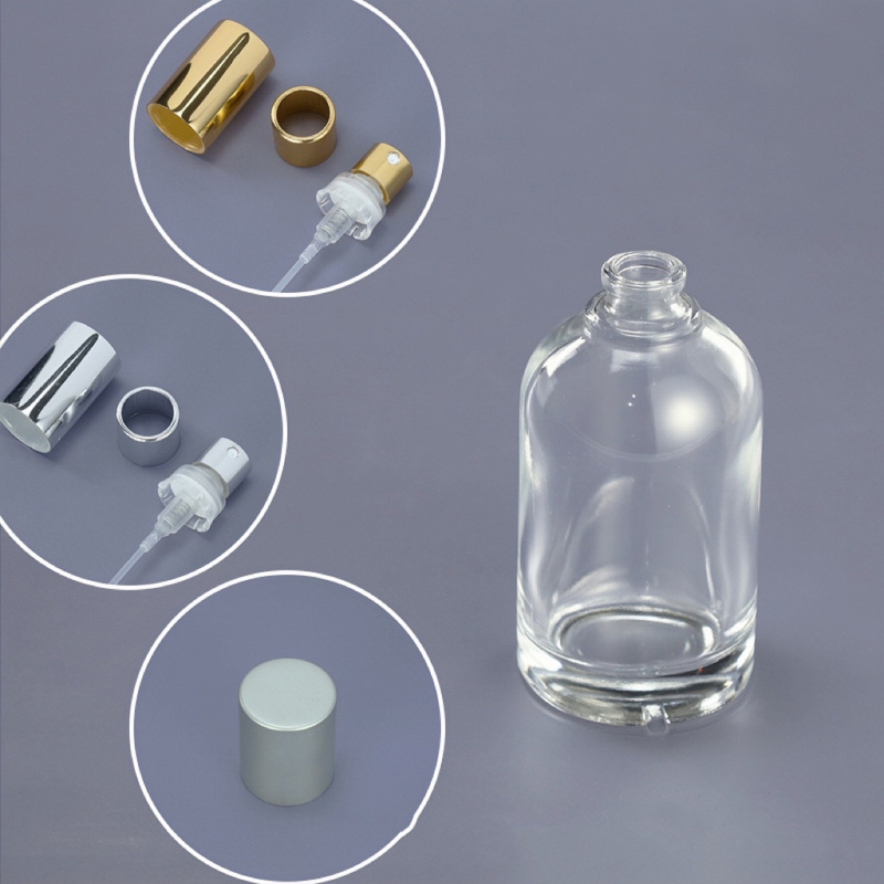 30 ml parfümös üveg, 100 ml átlátszó üveg bayonet nyakkal, 50 ml hidratáló szóróüveg kozmetikai használatra
