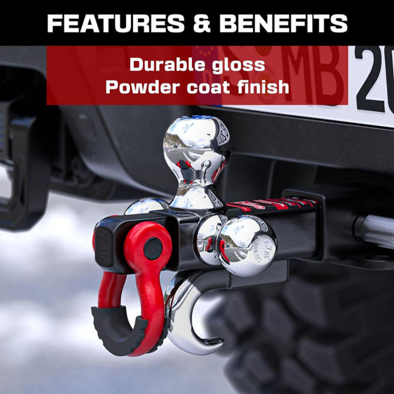 360° Rotating Trailer Hitch Device for Car and RV with Three-Ball Arm and Shackle