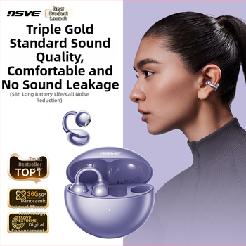 2025 Căști Bluetooth cu clips pentru ureche, cu conductivitate osoasă, design deschis, wireless, pentru sport și alergare