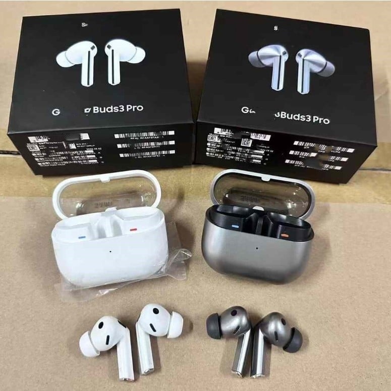 Bezdrôtové TWS slúchadlá s aktívnym potlačením šumu pre Samsung Galaxy Buds3 Pro, Bluetooth 5.0, IPX7 vodotesné, výdrž batérie 4-8 hodín, puzdro PC+ABS, farby Quicksand White a Interstellar Silver