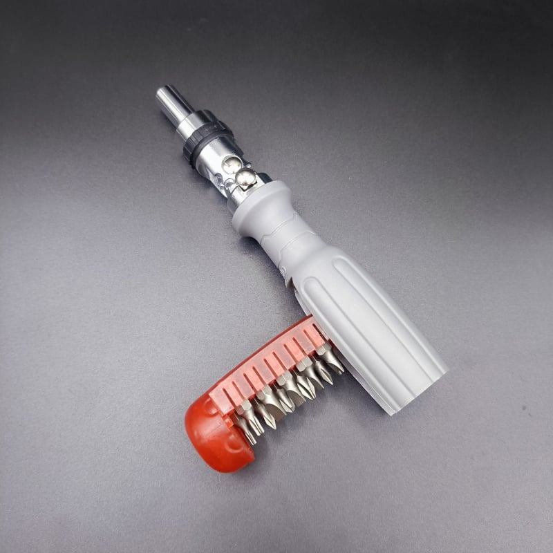 10 az 1-ben csavarhúzó készlet S2 ötvözetű bitekkel, többirányú hajlított fej, Philips, Torx és lapos fej.