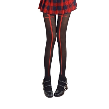 Crne pantyhose za Halloween kostim s dizajnom mača, dodatak za zabavu i šminku
